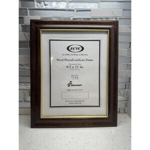ECVC Picture Certificate Frame Document size 8.5 x 11 in Classic Brown Wood NEW!